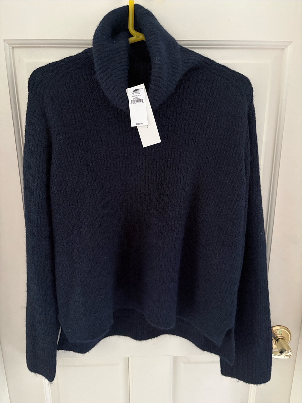 Banana Republic Dark Navy Ribbed Cowl Neck Sweater